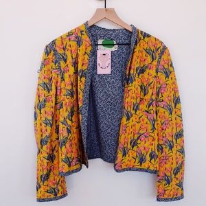 Anthropologie floral sweater jacket